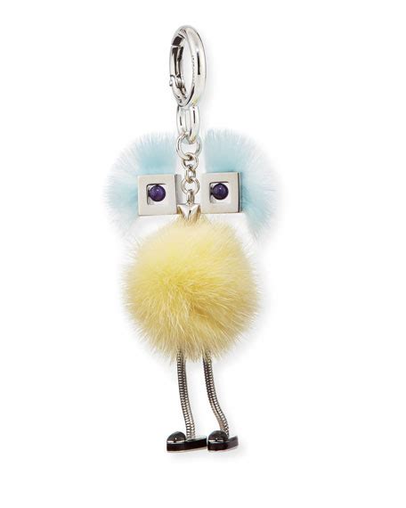 fendi chick bag charm in yellow light blue preowned used|pre owned fendi.